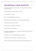 Micro205 Exam 1 Study Guide GCU Questions With Correct Answers!!