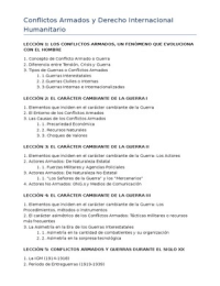 Conflictos Armados y Derecho Internacional Humanitario