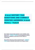    A-level HISTORY 7042 QUESTIONS AND CORRECT VERIFIED ANSWERS// A-level History - TudorS                  How did the church help maintain social stability under Henry VII? - CORRECT ANSW-its encouragement of good behaviour, obedience and stress on the v