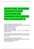   302 NC POST LICENSING CONTRACTS WITH QUESTIONS AND ANSWERS 2022-2024//NC Post Licensing 302 JJ        NC 302 Postlicensing Contracts & Closings Regarding Retention of Records 58A.108, a broker must provide copies of transaction documents: A) Within a da