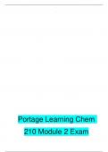 Portage Learning Chem 210 Module 2 2024 Exam with Verified Answers