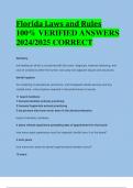 Florida Laws and Rules 100% VERIFIED ANSWERS  2024/2025 CORRECT