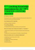 ICF Coaching Knowledge Assessment for ICF 100%  VERIFIED ANSWERS  2024/2025