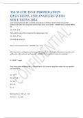 TSI MATH TEST PREPERATION QUESTIONS AND ANSWERS WITH SOLUTIONS 2024