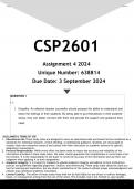 CSP2601 Assignment 4 (ANSWERS) 2024 - DISTINCTION GUARANTEED