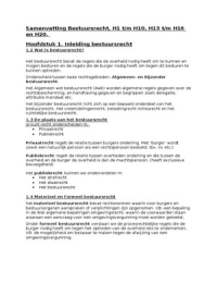 Uitgebreide samenvatting bestuursrecht H1 t/m 10, H13 t/m H16 + h20