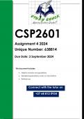 CSP2601 Assignment 4 (QUALITY ANSWERS) 2024