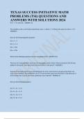 TEXAS SUCCESS INITIATIVE MATH PROBLEMS (TSI) QUESTIONS AND ANSWERS WITH SOLUTIONS 2024