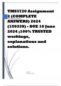 TMS3720 Assignment 2 (COMPLETE ANSWERS) 2024 (159339) - DUE 10 June 2024 ;100% TRUSTED workings, explanations and solutions