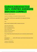 BEST ANSWERS Goshorn Industrial Final 100% VERIFIED ANSWERS  2024/2025 CORRECT