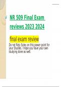 NR 509 Final Exam reviews 2023 2024