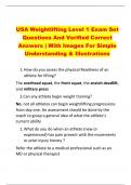 USA Weightlifting Level 1 Exam Set  Questions And Verified Correct  Answers | With Images For Simple  Understanding & Illustrations