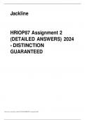 HRIOP87 Assignment 2 (DETAILED ANSWERS) 2024 - DISTINCTION GUARANTEED