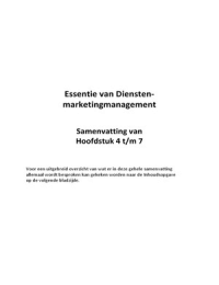 Samenvatting Essentie van de Dienstenmarketingmanagement