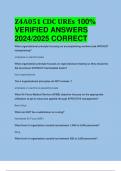 BEST REVIEW Z4A051 CDC UREs 100%  VERIFIED ANSWERS  2024/2025 CORRECT