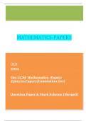 Ocr GCSE Mathematics -Paper1 J560/01:Paper1(Foundation tier)   Question Paper & Mark Scheme (Merged