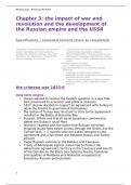 OCR history a level in-depth notes: russia and its rulers, topic 3 - war and revolution