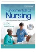 TEST BANK -- FUNDAMENTALS OF NURSING: THE ART AND SCIENCE OF PERSON-CENTERED CARE TENTH 10th EDITION, {NORTH AMERICAN EDITION}  BY CAROL R. TAYLOR. CHAPTER 1 - 41. ALL CHAPTERS INCLUDED.