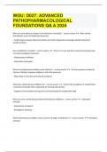 WGU: D027: ADVANCED PATHOPHARMACOLOGICAL FOUNDATIONS Q& A 2024