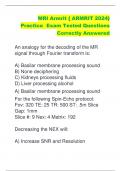 MRI Armrit { ARMRIT 2024} Practice Exam Tested Questions  Correctly Answered