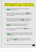 SBB Human Blood Groups | 159 QUESTIONS WITH COMPLETE Answers Latest 2024-2025.