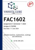 FAC1602 Assignment 5 (DETAILED ANSWERS) Semester 1 2024 - DISTINCTION GUARANTEED