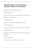 BTE320 Chapter 17 Practice Exam Questions With Correct Answers.