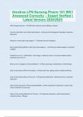 Hondros LPN Nursing Pharm 101 WK1 Answered Correctly – Expert Verified | Latest Version 2024/2025