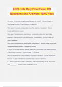 XCEL Life Only Final Exam CO Questions and Answers 100% Pass