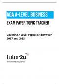 Exam topic tracker AQA a level business