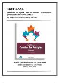 TEST BANK Byrd & Chen's Canadian Tax Principles 2023-2024 Edition VOLUME 2 Gary Donell, Clarence Byrd, Ida Chen, 9780138097684 (CHAPTERS 11-21)