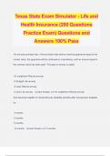 Texas State Exam Simulator - Life and Health Insurance (200 Questions Practice Exam) Questions and Answers 100% Pass`