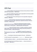 CPO Test Questions with correct Answers 2024 Already Graded A+.