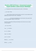 Hondros NUR 243 Exam 1 Answered Correctly – Expert Verified | Latest Version 2024/2025