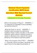 National Check Payments  Certification (NCP) Exam  Questions With Revised Correct  Answers  | Updated & Already Passed |