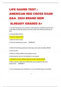 LIFE GAURD TEST ; AMERICAN RED CROSS EXAM  Q&A  2024 BRAND NEW   ALREADY GRADED A+