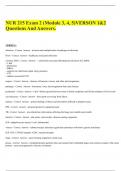 NUR 215 Exam 2 (Module 3, 4, 5)VERSON 1&2 Questions And Answers.