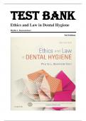 Test Bank for Ethics and Law in Dental Hygiene 3rd Edition by Phyllis L. Beemsterboer