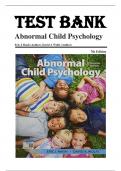 Test Bank for Abnormal Child Psychology 7th Edition by Eric J Mash