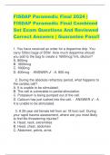 FISDAP Paramedic Final 2024 | FISDAP Paramedic Final Combined  Set Exam Questions And Reviewed  Correct Answers | Guarantee Pass!!
