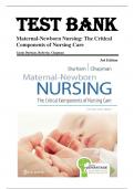 Test Bank for  Maternal-Newborn Nursing: The Critical Components of Nursing Care, 3rd Edition by Roberta Durham, Linda Chapman
