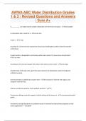 AWWA ABC Water Distribution Grades 1 & 2 / Revised Questions and Answers / Sure A+