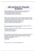 A&P Lab Exam #1- PhysioEx  Questions