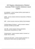 All Chapters Administrative Medical Assistant With Complete Solutions Latest Update