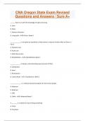 CNA Oregon State Exam Revised Questions and Answers / Sure A+