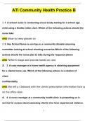 ATI Community Health Practice B (QUESTIONS WITH 100% CORRECT ANSWERS ) (2024 / 2025) (Verified by Experts)