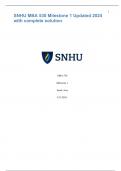 SNHU MBA 530 Milestone 1 Updated 2024 with complete solution.