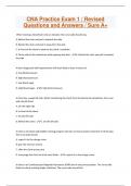 CNA Practice Exam 1 / Revised Questions and Answers / Sure A+