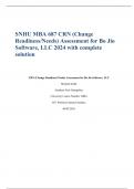 SNHU MBA 687 CRN (Change Readiness/Needs) Assessment for Bo Jio Software, LLC 2024 with complete solution