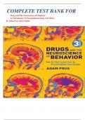 COMPLETE TEST BANK FOR Drugs And The Neuroscience Of Behavior: An Introduction To Psychopharmacology 3rd Edition By Adam Prus Latest Update